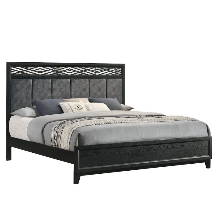New Classic Furniture Obsidian Wood California King Bed, Black