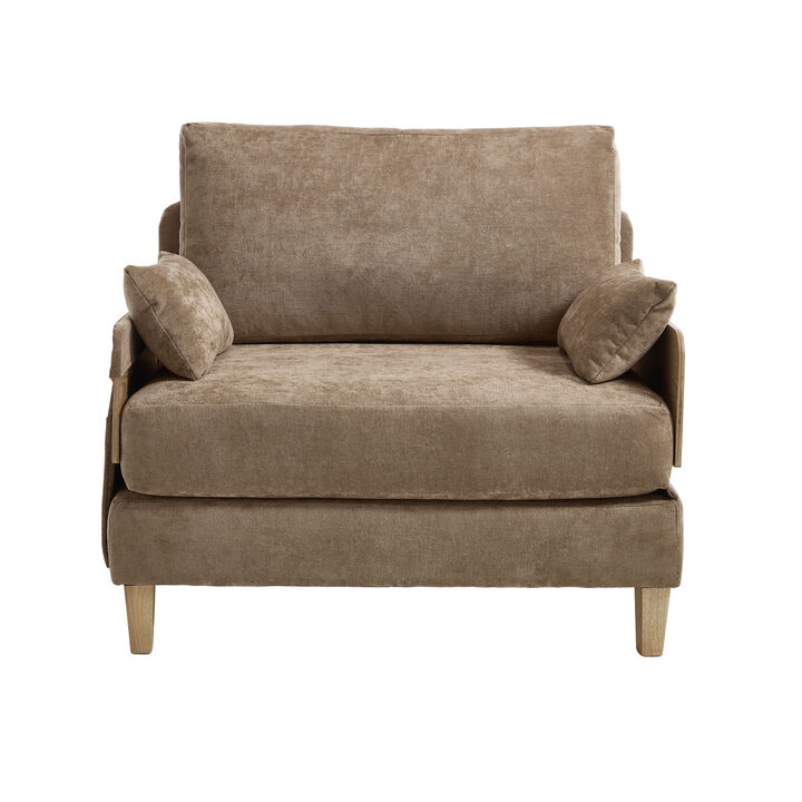 Merax Foldable Chenille Sofa Chair Convertible Futon Sleeper