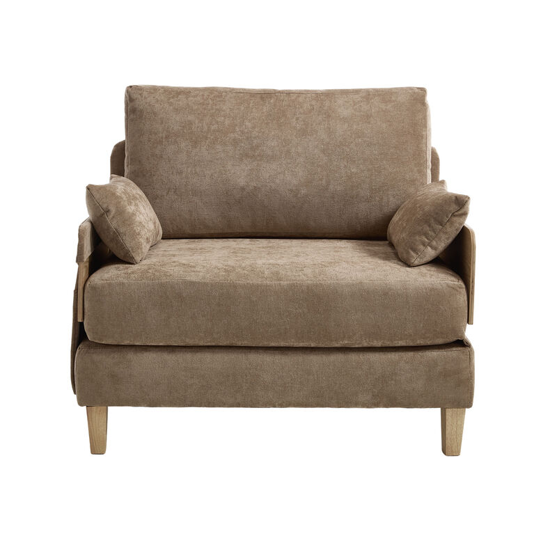 Merax Foldable Chenille Sofa Chair Convertible Futon Sleeper