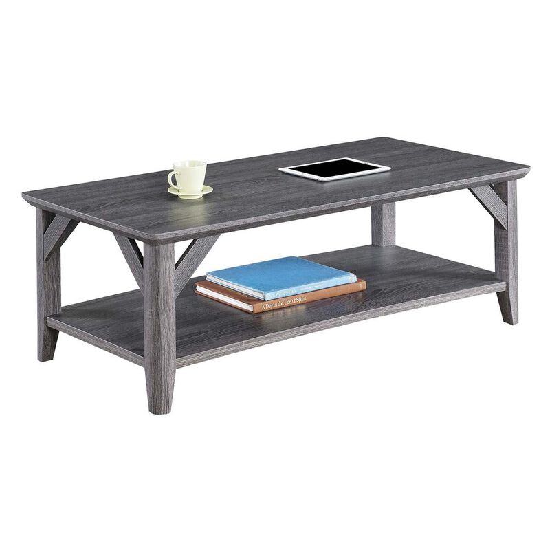 Convience Concept, Inc. Winston Coffee Table with Shelf, Gray