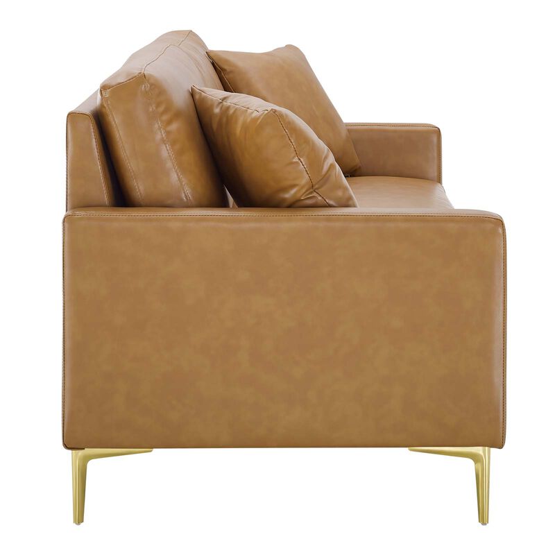 Juliana Vegan Leather Sofa Brown EEI-4448-TAN