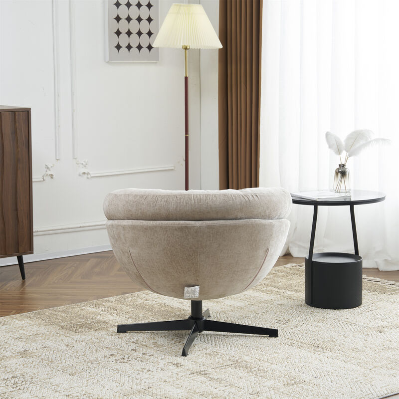 Merax Chenille Upholstered 360° Swivel Accent Chair