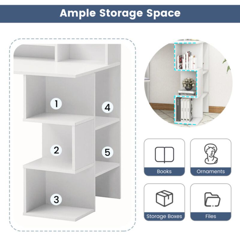 Hivvago Modern Computer Desk with Storage Bookshelf and Hutch for Home Office