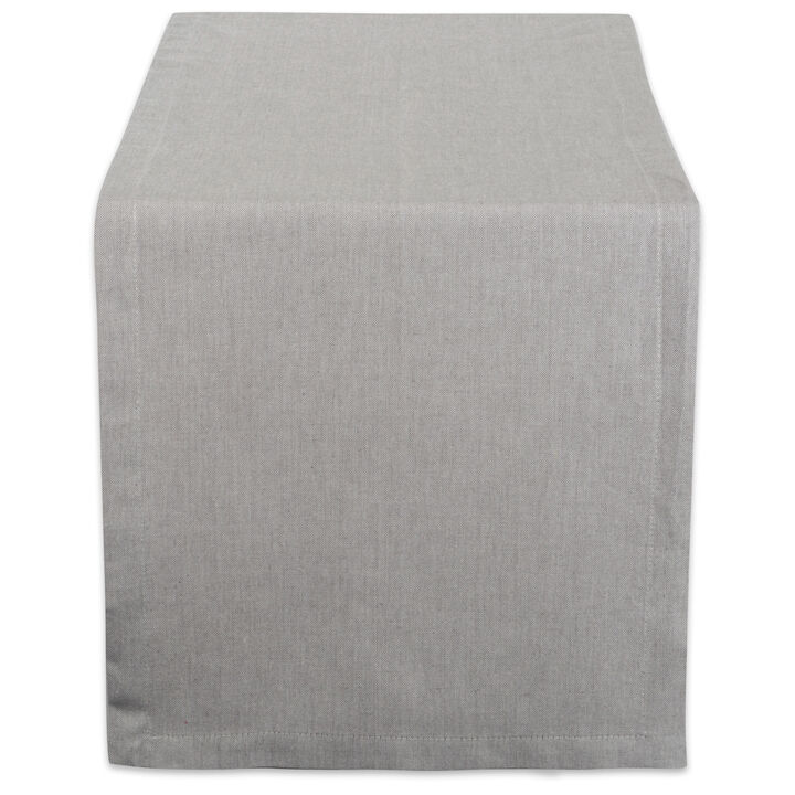 14" x 72" Solid Gray Chambray Rectangular Table Runner