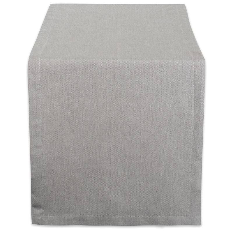 14" x 72" Solid Gray Chambray Rectangular Table Runner