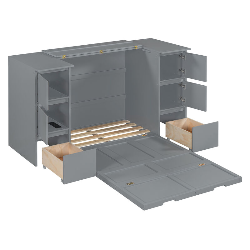 Merax Murphy Bed with Drawers