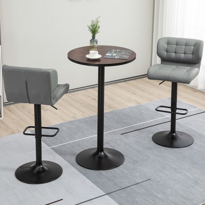 Industrial Chic Table: 42" Bar Height Round with Weathered Wood Top
