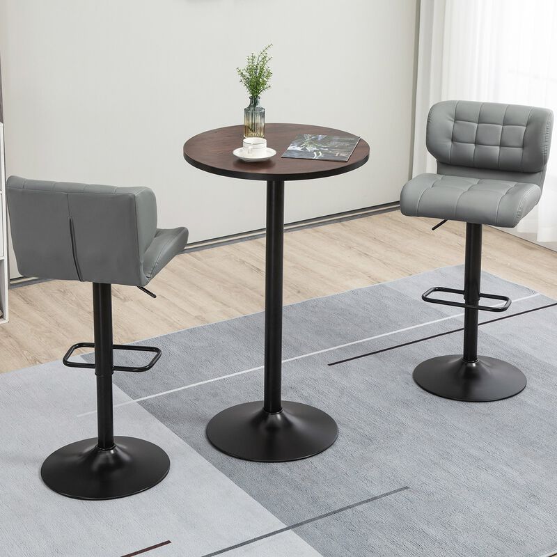 Industrial Chic Table: 42" Bar Height Round with Weathered Wood Top