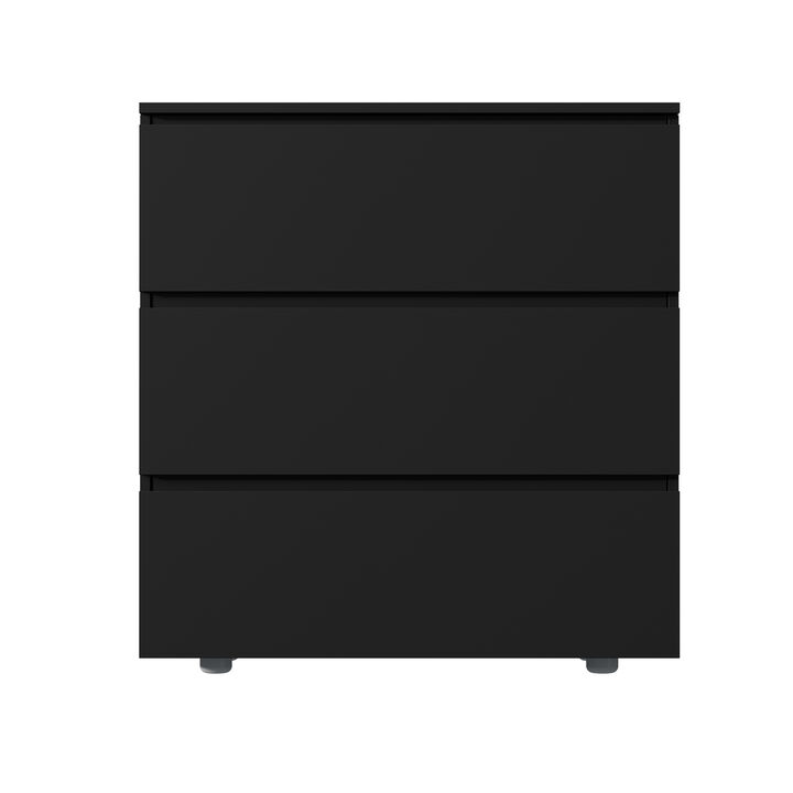 FUFU&GAGA 3-Drawer Modern Dresser with Sleek Design, Spacious Storage, (30.3" W x 15.7" D x 32.3" H), Black