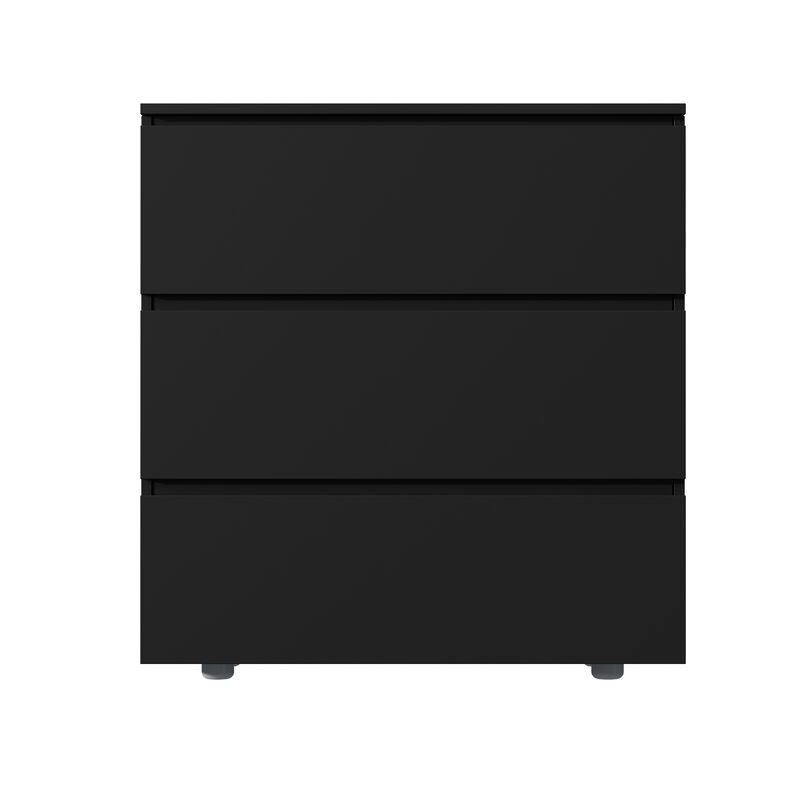 FUFU&GAGA 3-Drawer Modern Dresser with Sleek Design, Spacious Storage, (30.3" W x 15.7" D x 32.3" H), Black