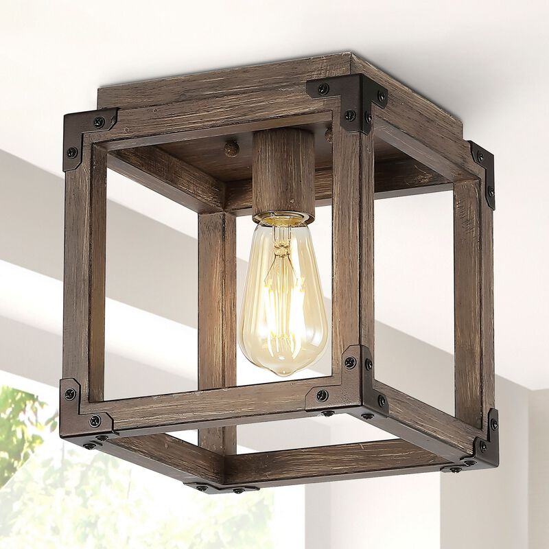 Magnolia Iron Rustic Farmhouse LED Flush Mount