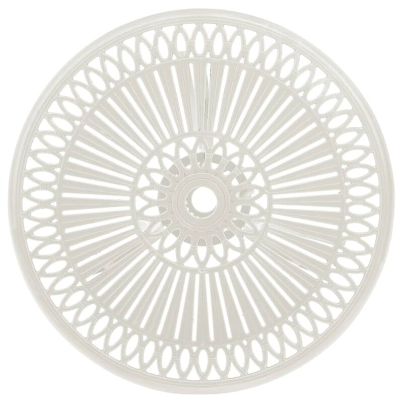 vidaXL Garden Table White 24.4"x24.4"x25.6" Cast Aluminum