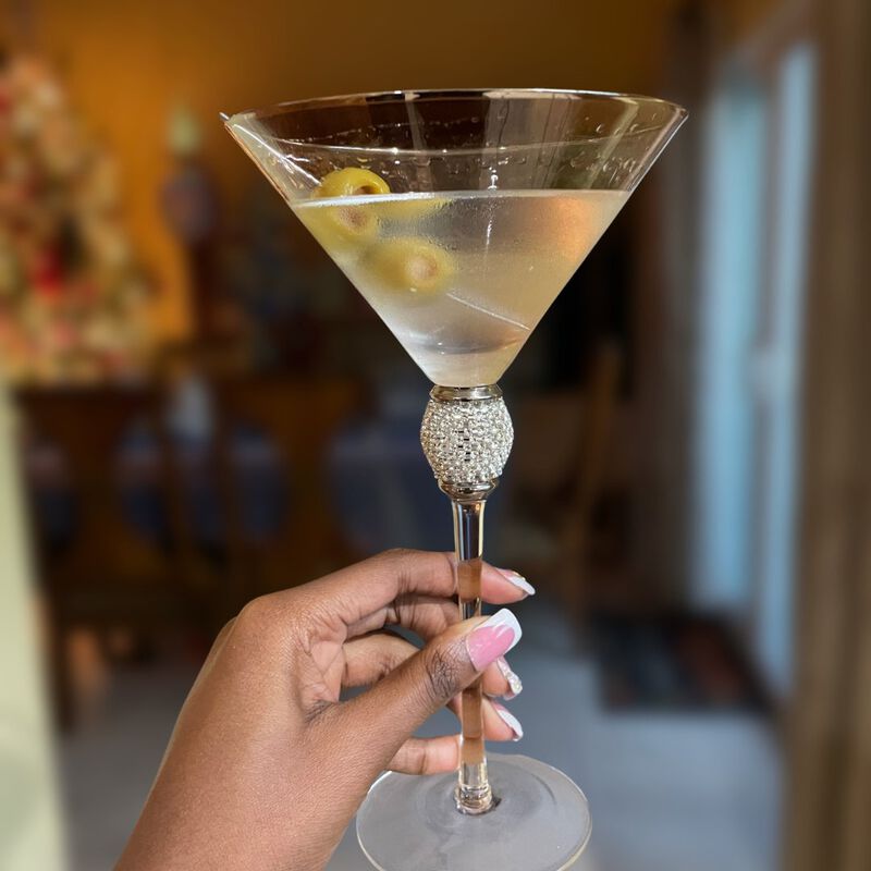 Rhinestone Studded Martini Glasses