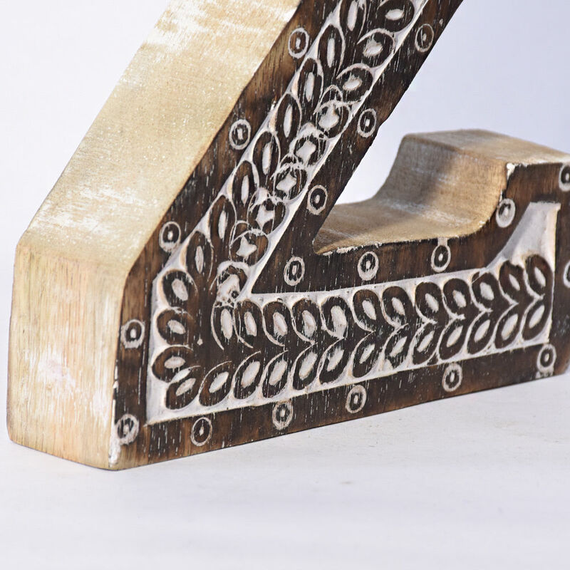 Vintage Natural Handmade Eco-Friendly "Z" Alphabet Letter Block For Wall Mount & Table Top Décor