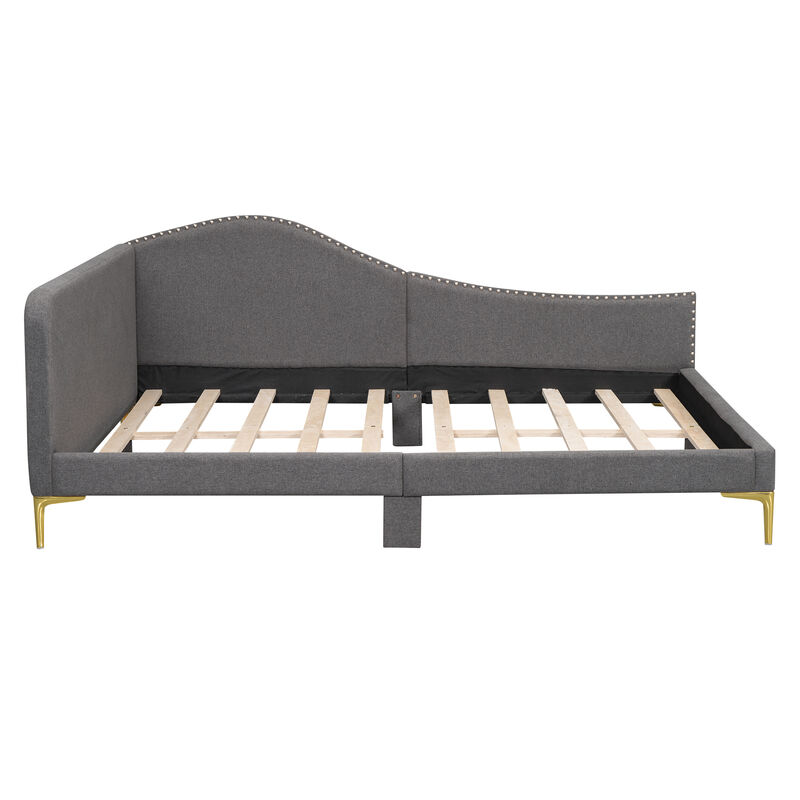 Merax Upholstered Daybed with Headboard and Armrest