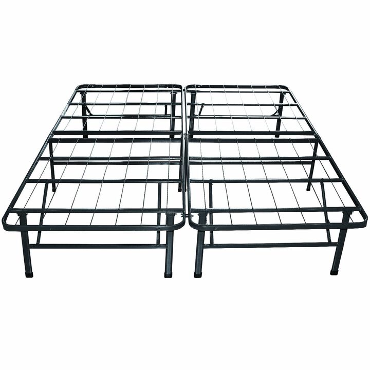QuikFurn Twin Extra Long Metal Platform Bed Frame with Storage Space