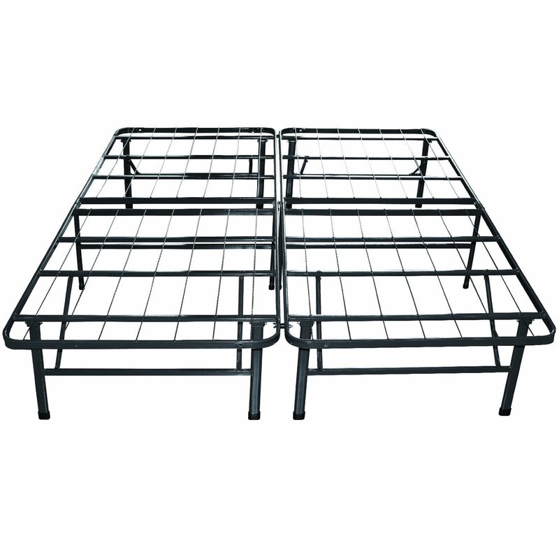 QuikFurn Twin Extra Long Metal Platform Bed Frame with Storage Space