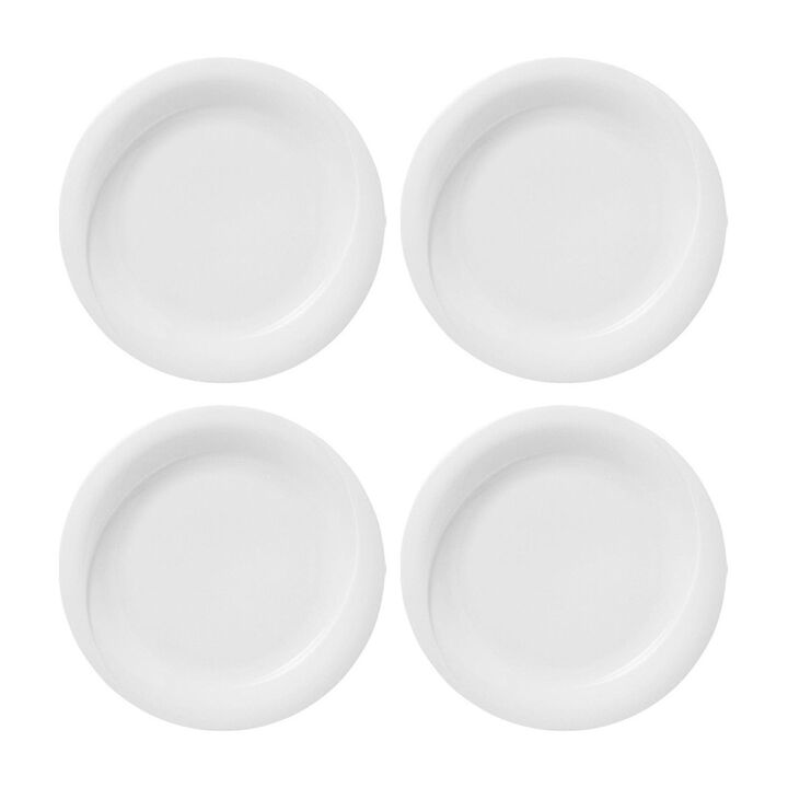 Porcelain X-tanbul dia.8.25" Round White Porcelain Plate (Set of 4)