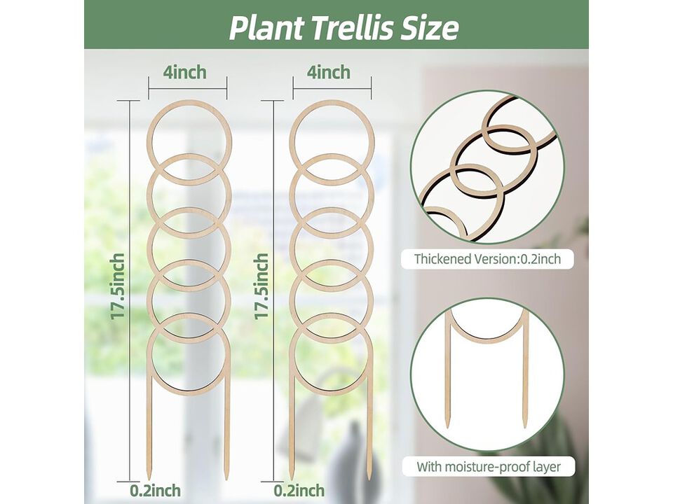 OYOEETD Small Garden Trellis for Potted Plants,with Moisture-Proof Layer Plant Stakes