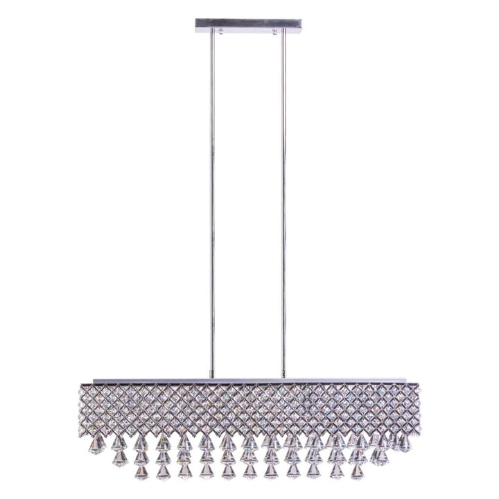 Cinderella Chandelier Chrome Metal and Crystal 12 LED Light