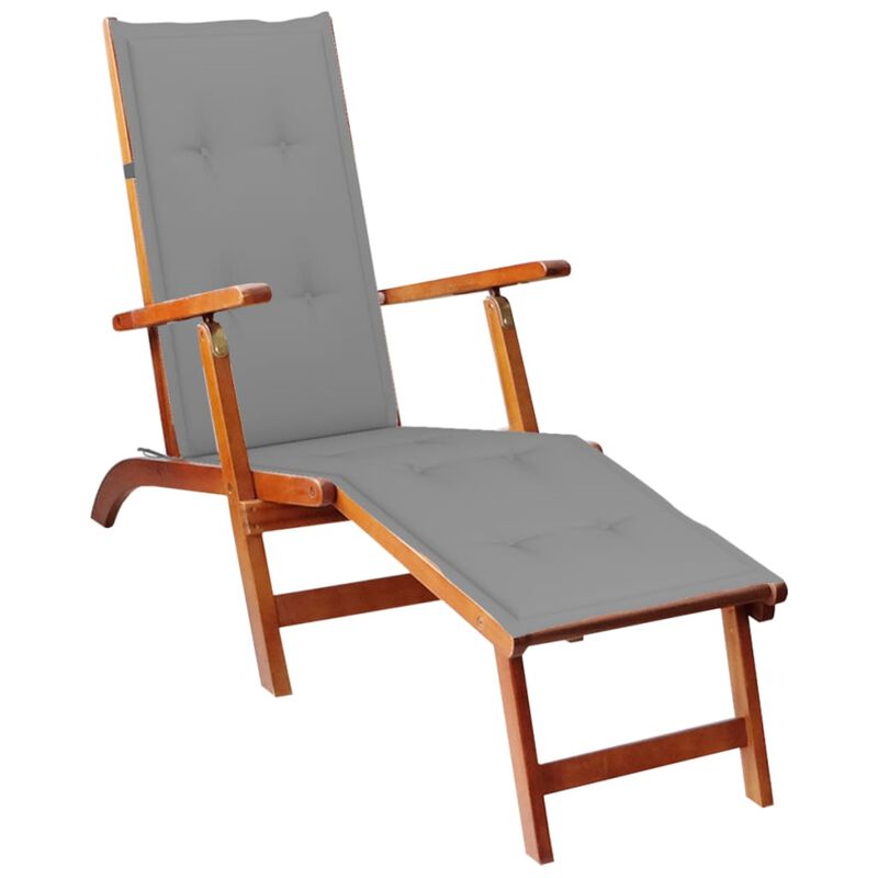 vidaXL Deck Chair Cushion Gray (29.5"+41.3")x19.7"x1.6"