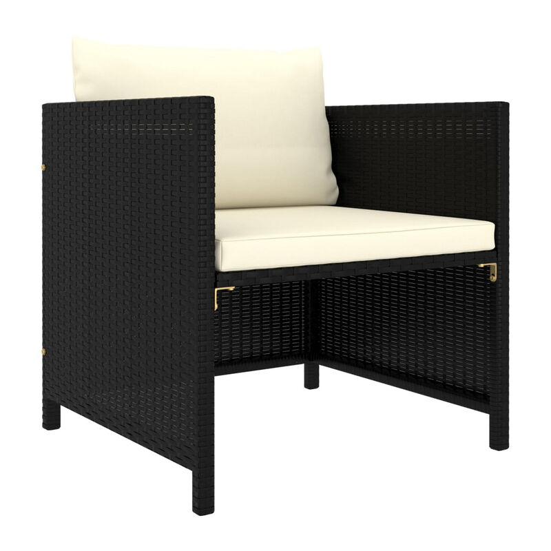 Outdoor Accent Chair, Smooth Textured, Armed Design, Gray Poly Rattan - Benzara