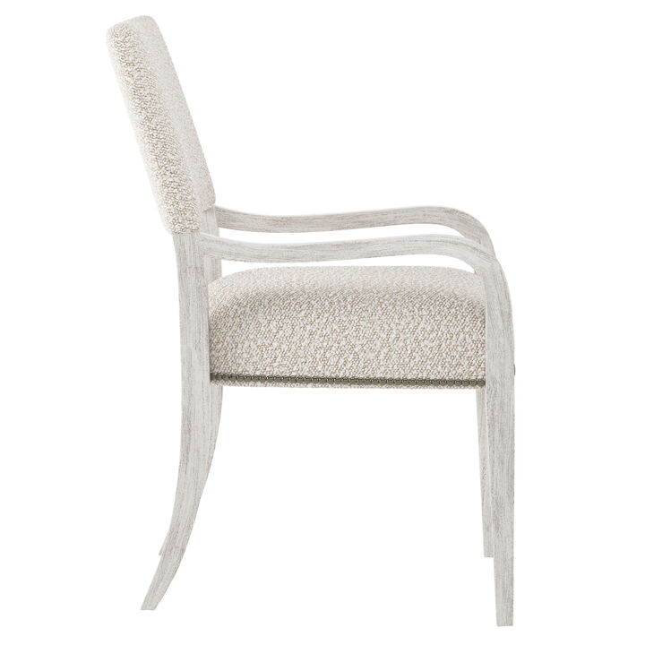 Moore Fabric Arm Chair with White Legs