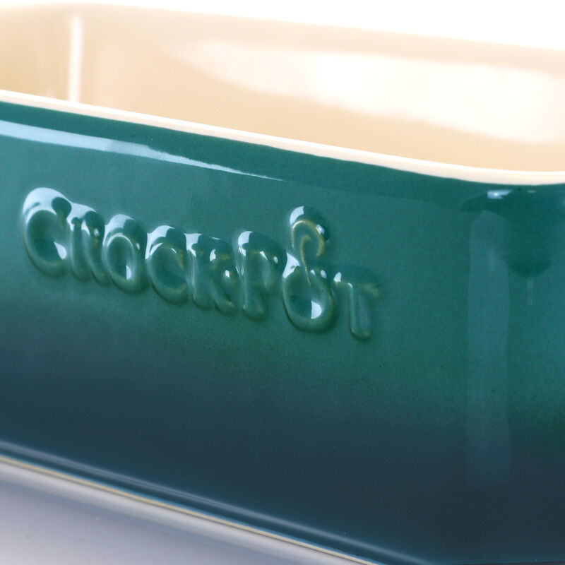 Crock Pot Artisan 1.25 Quart Rectangular Stoneware Bake Pan in Gradient Teal