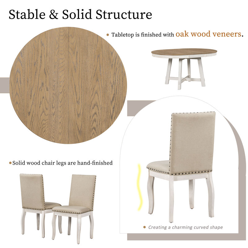 Merax 5-Piece Farmhouse Dining Table Chairs Set