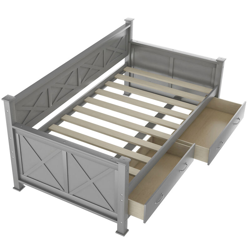 Merax Wooden Modern and Rustic Casual Style Daybed Bed