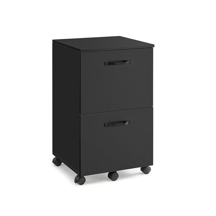 Rolling File Cabinet with 2 Drawers for A4 and Letter-Sized Documents