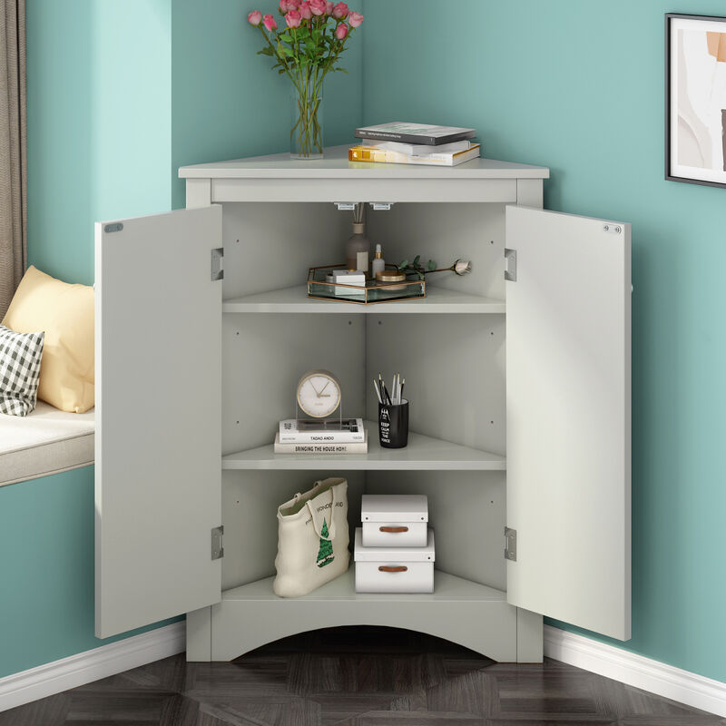 Adjustable Shelves Triangle Bathroom Storage Cabinet