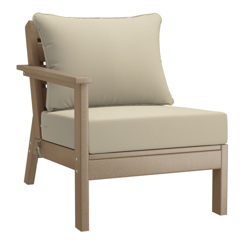 WestinTrends Outdoor Patio HDPE Loveseat Sofa with Patio Cushions