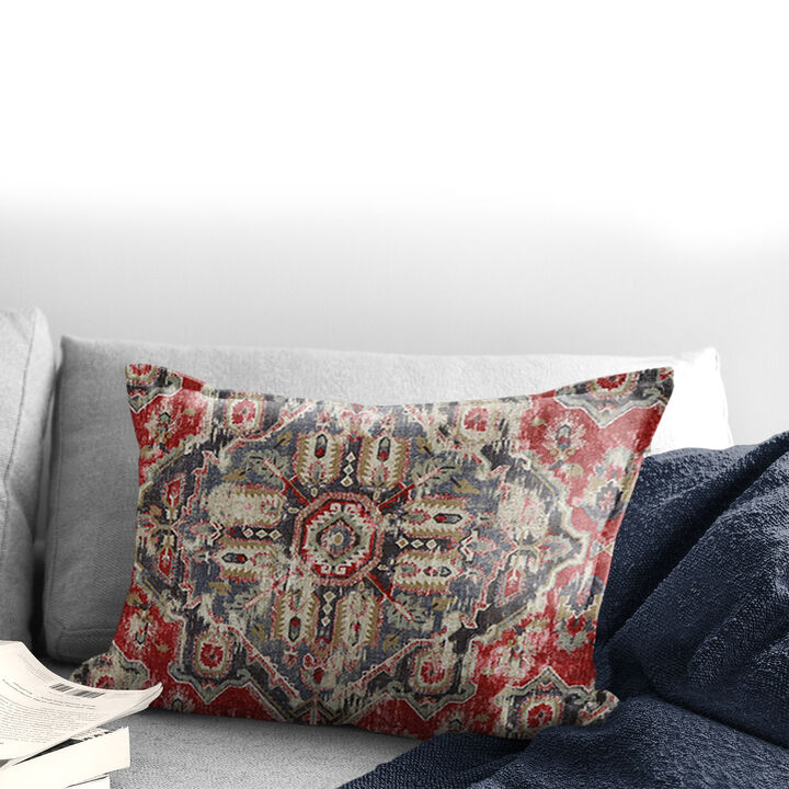 6ix Tailors Fine Linens Charvelle Red/Blue Decorative Throw Pillows