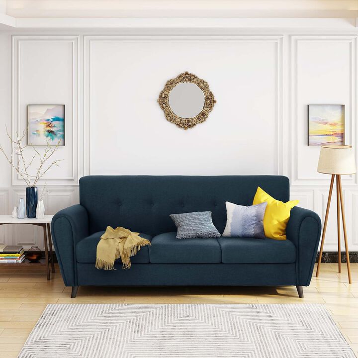 Merax Comfy 3-Seat Sofa with Wooden Legs