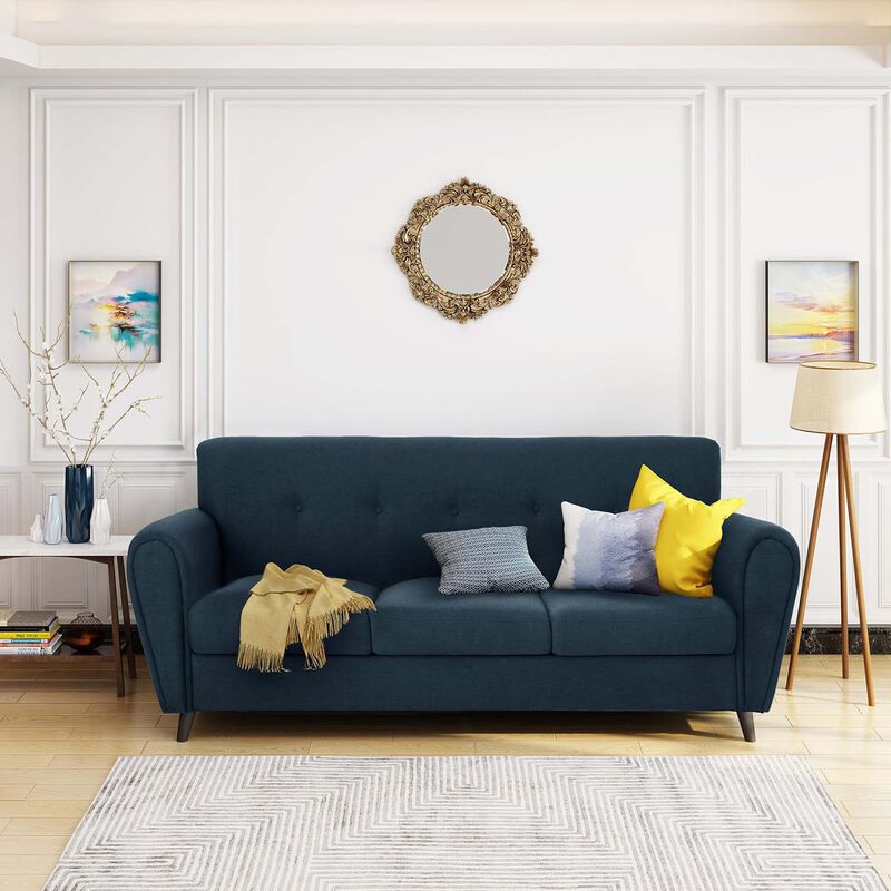 Merax Comfy 3-Seat Sofa with Wooden Legs