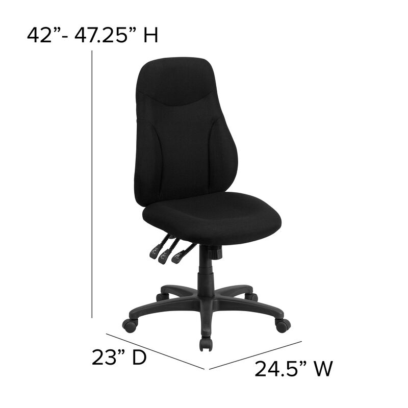Hughes High Back Fabric Multifunction Swivel Ergonomic Task Office Chair