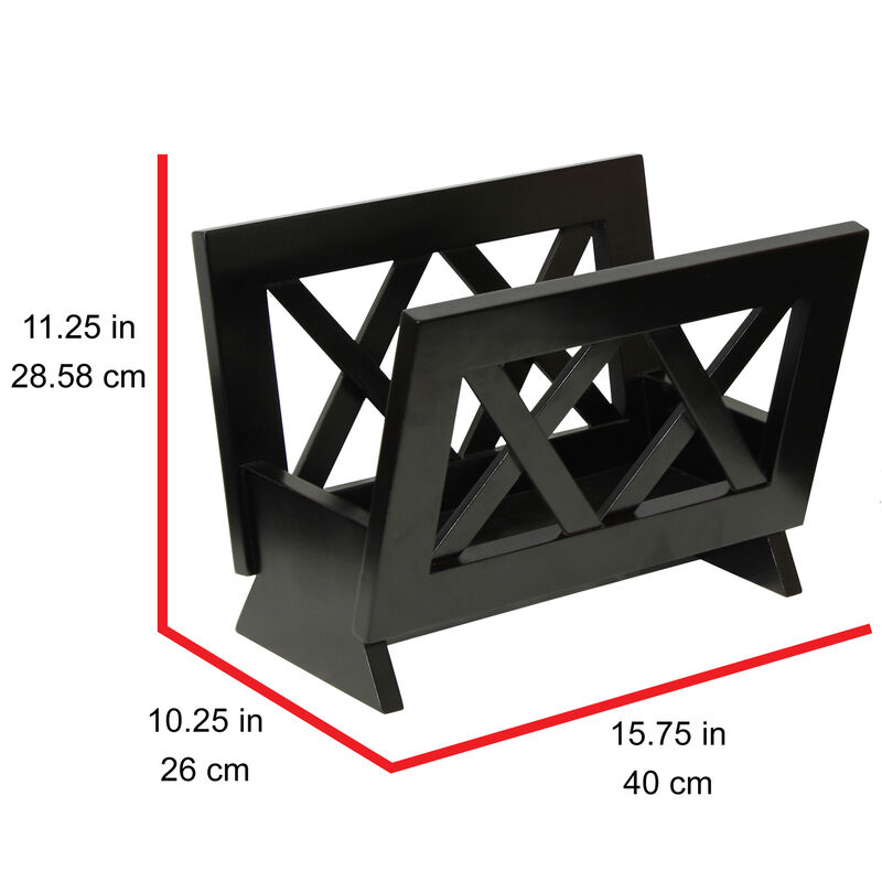 Oceanstar Contemporary Solid Wood Magazine Rack