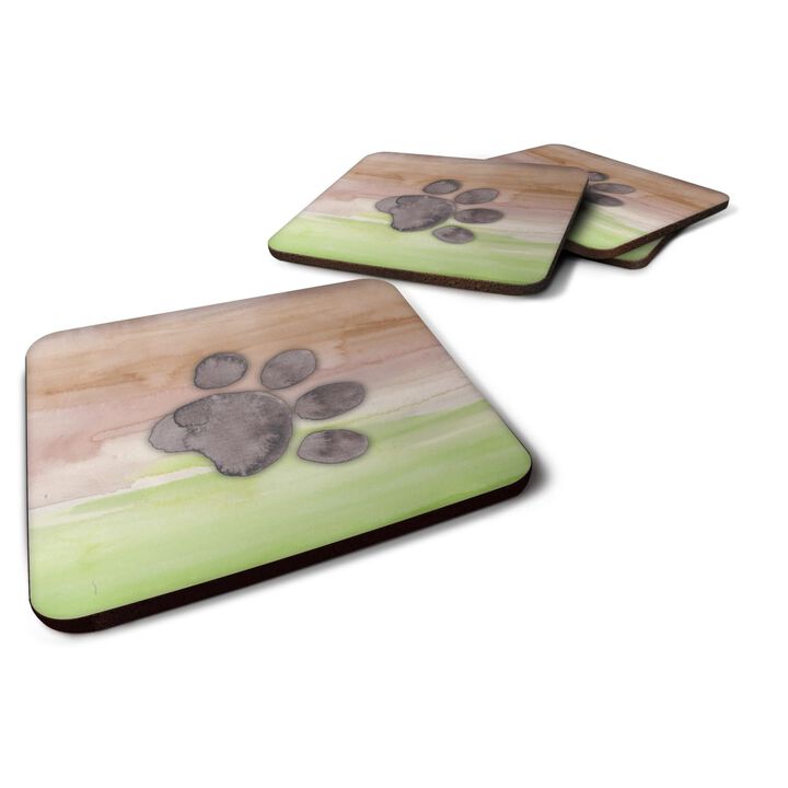 Caroline's Treasures Dog Paw Watercolor Decorative coasters, 3.5, Multicolor
