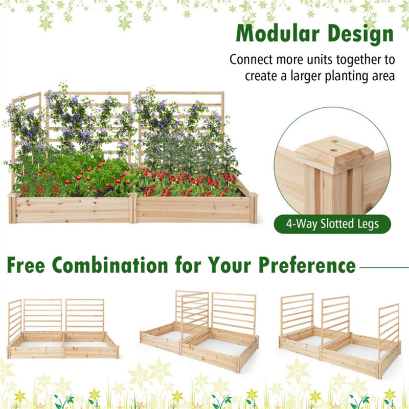 Outdoor Raised Garden Bed Planter Box for Vegetables and Flowers