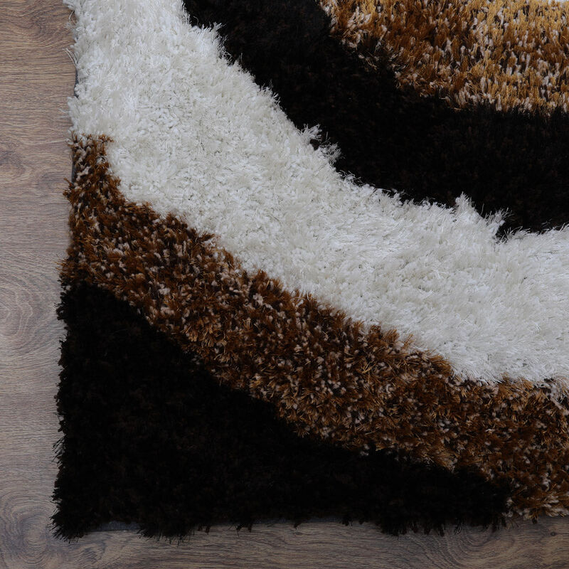 RUGSOTIC CARPETS HAND TUFTED SHAG POLYESTER ECO-FRIENDLY AREA RUGS  - 6'x9', Rectangle, Multicolor, Geometric Modern Design, High Pile Thick Handmade Anti Skid Rugs for Living Room K00082