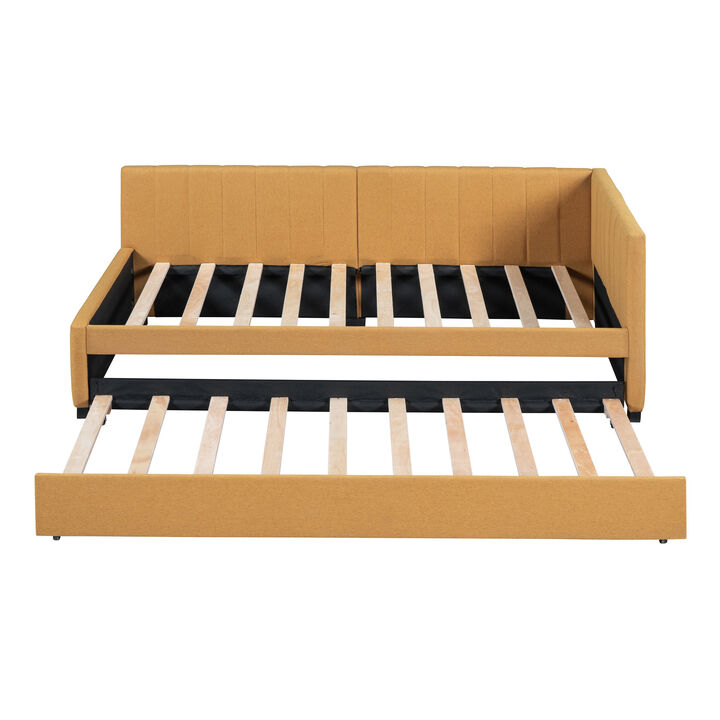 Merax Upholstered Daybed Bed Frame with Trundle