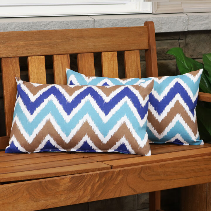 Sunnydaze Set of 2 20" Lumbar Polyester Throw Pillow Covers
