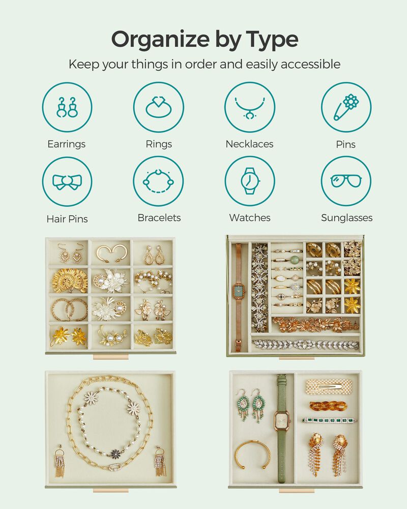 Elegant 4-Layer Jewelry Box with Glass Lid and 3 Drawers - Perfect Gift for Loved Ones