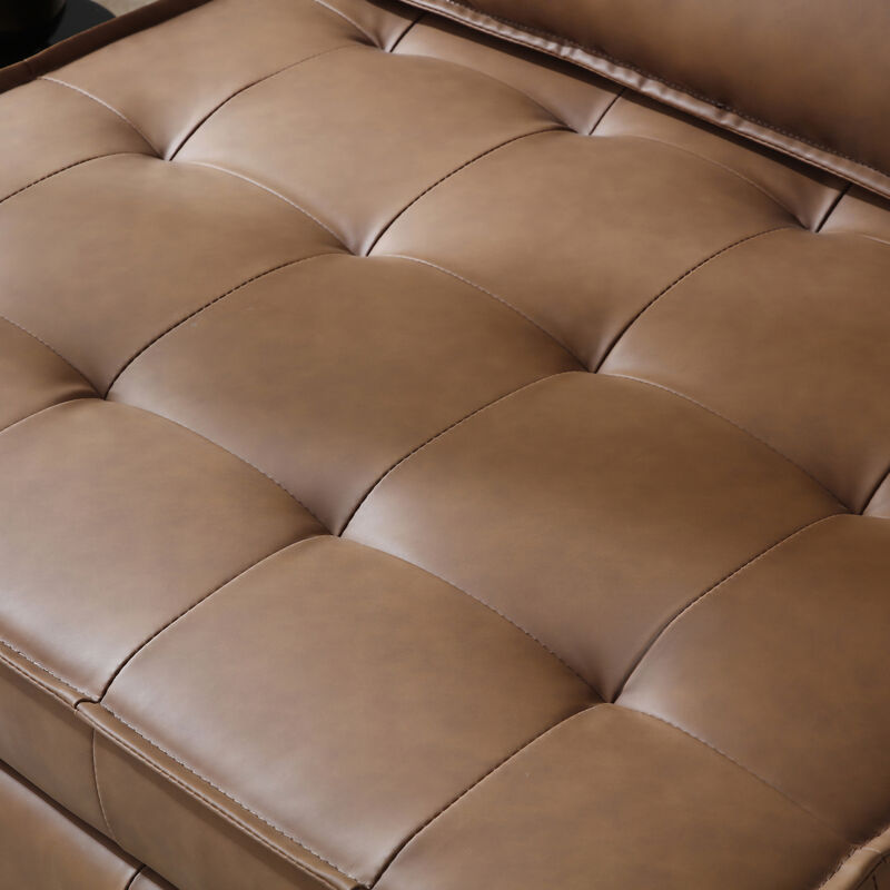 Multipurpose Faux Leather Ottoman Lazy Sofa Pulling Out Sofa Bed
