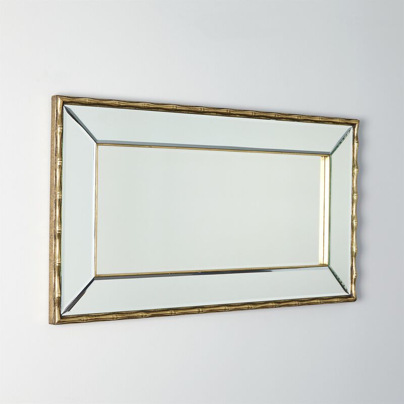 Bamboo Mirror - Brass