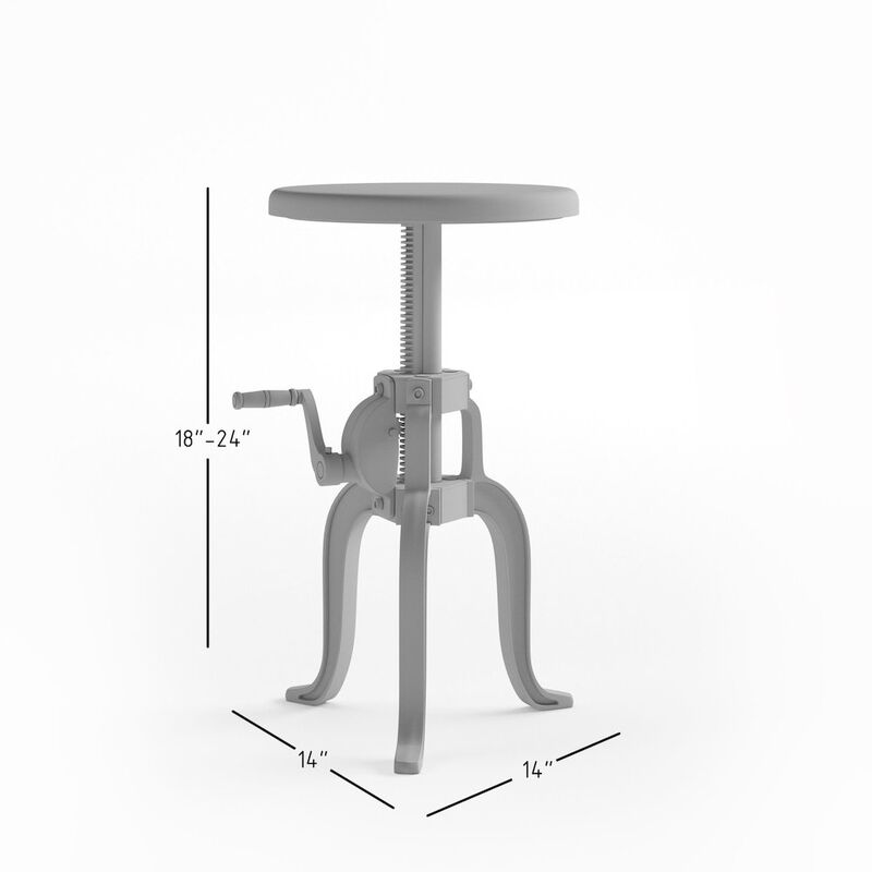 Jofran Inc. Global Archive Industrial Iron and Solid Wood Crank Table