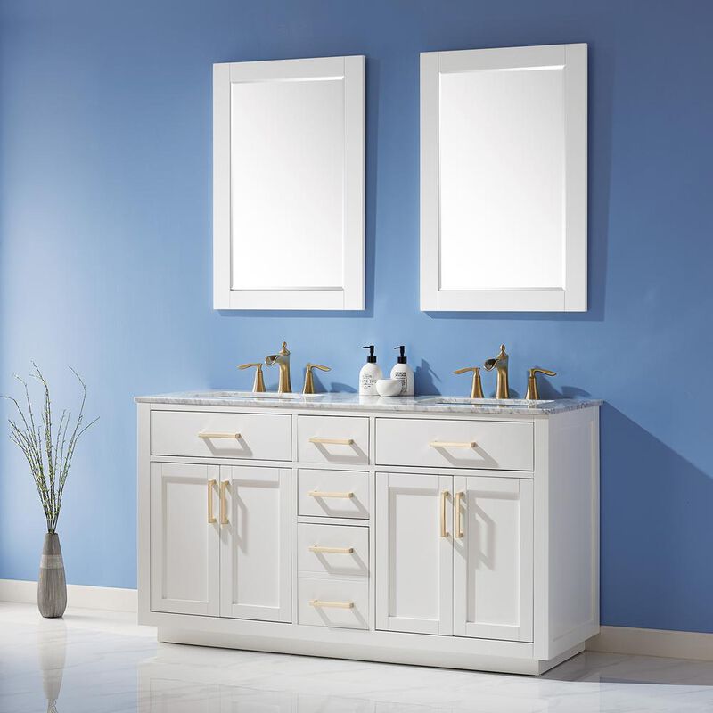 Altair 24 Rectangular Bathroom Wood Framed Wall Mirror in White
