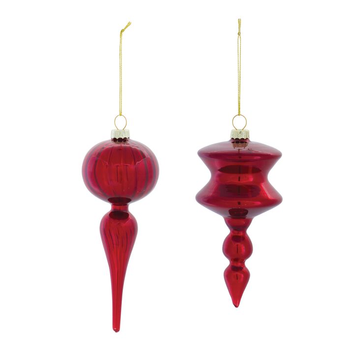 Drop Ornament (Set of 12) 6"H, 6.5"H Glass