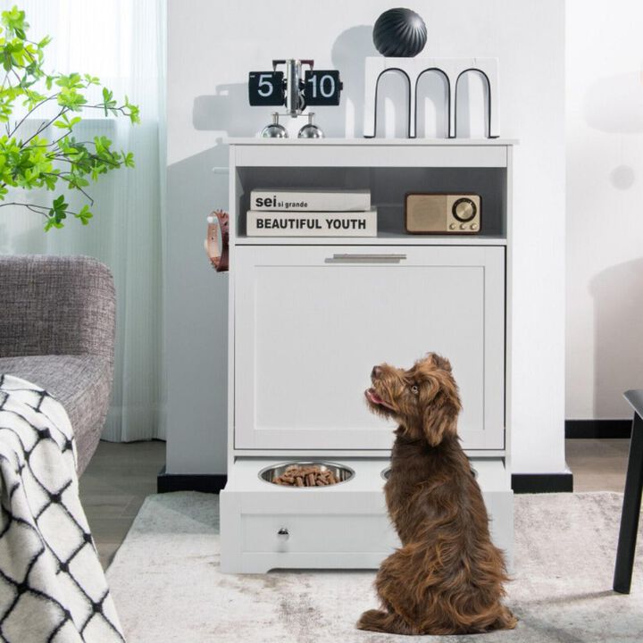 Hivvago Pet Feeder Station with Stainless Steel Bowl
